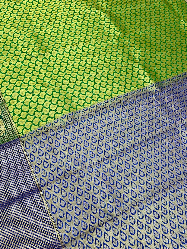 Beautiful Green Color Art Silk Saree With Zari Work In Chandler