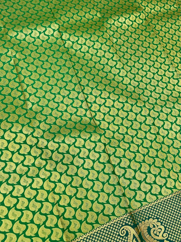 Green Color Art Silk Saree With Zari Work In Tempe