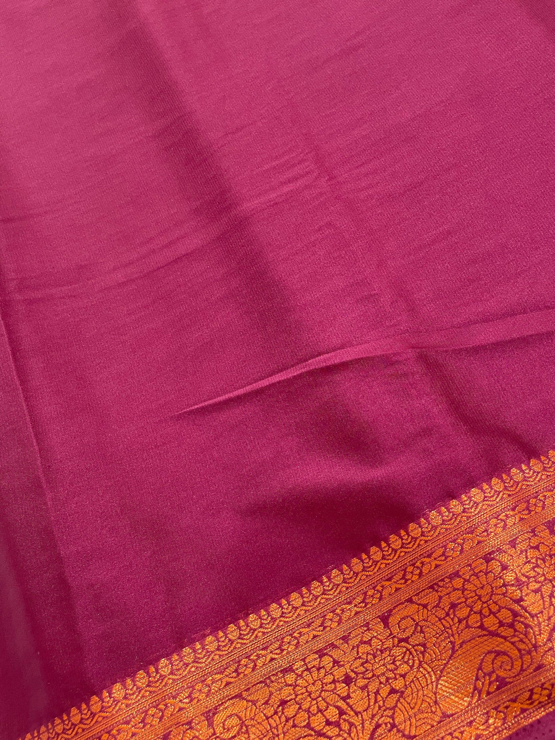 Maroon Color Mysore Silk Saree With Zari Work In Chandler