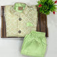 Light Green Color Silk Cotton Sherwani And Jacket Suits With Embroidery Work In USA