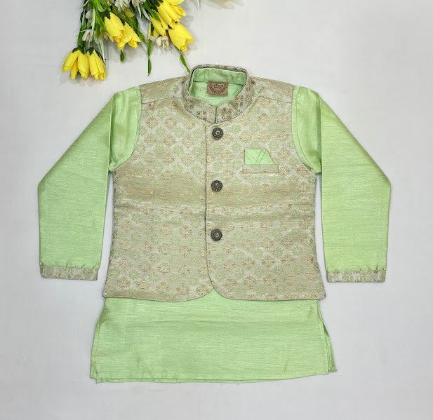 Light Green Color Sherwani And Jacket Suits With Embroidery Work In Mesa