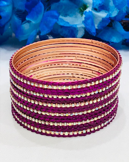 Alluring Lavender Color Unique Design Party Wear Bangles For Women