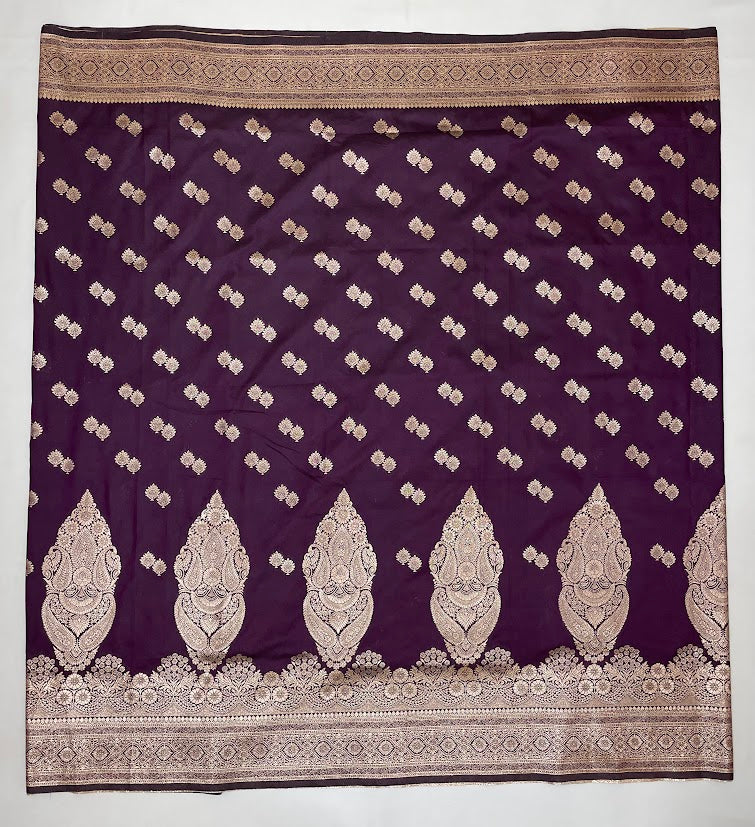 Stunning Dark Purple Color Soft Silk Saree In Mesa