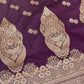 Stunning Dark Purple Color Soft Silk Saree In Yuma