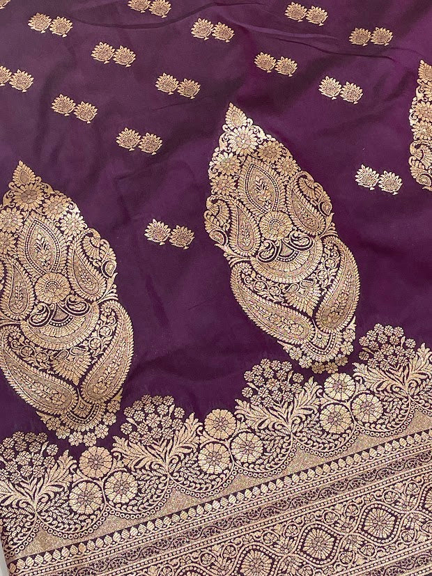 Stunning Dark Purple Color Soft Silk Saree In Yuma