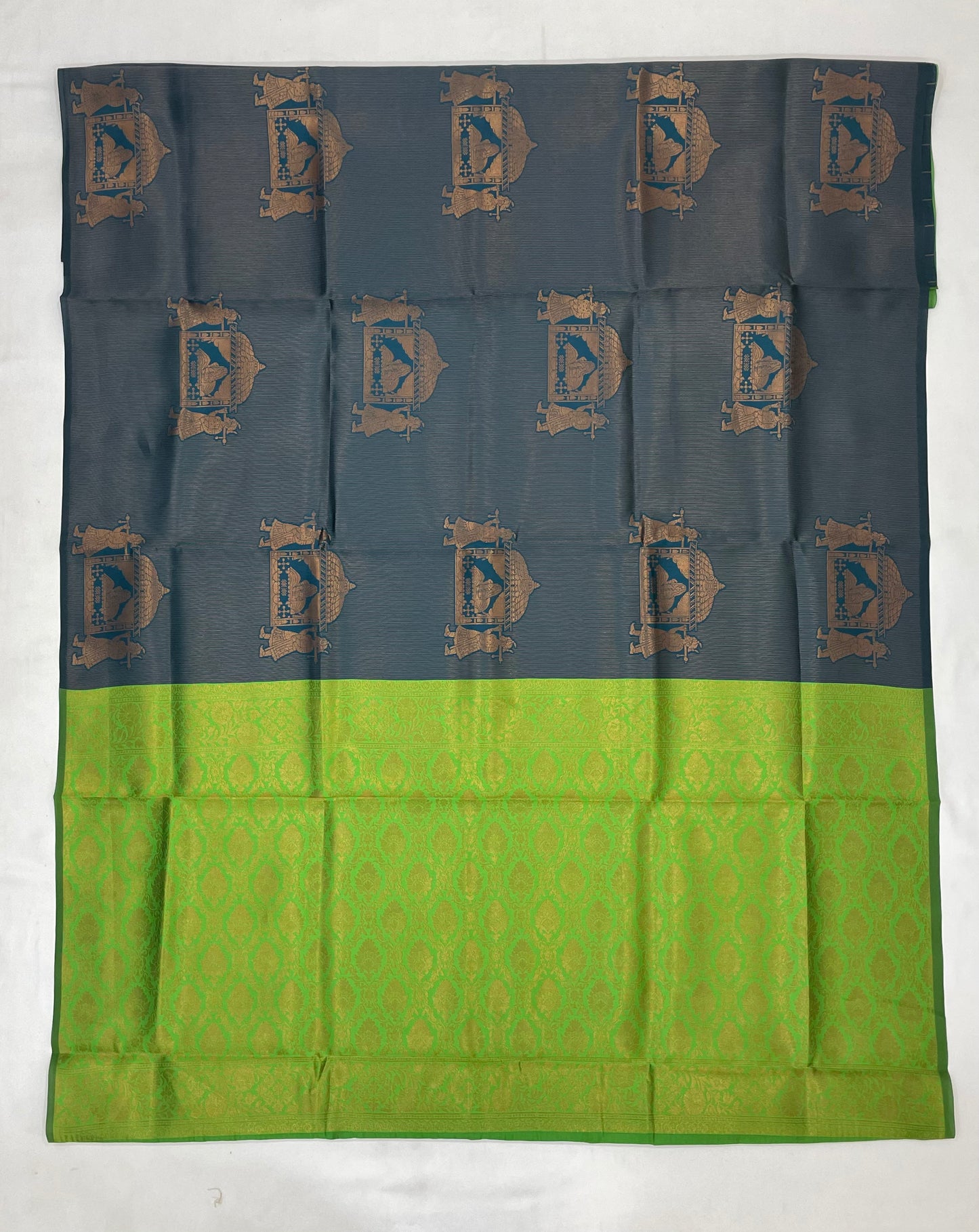 Amazing Green Color Art Silk Saree With Zari Work In Mesa