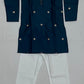 Amazing Teal Green Color Silk Embroidery And Sequins Work Kurta With Pajama Set For Boys