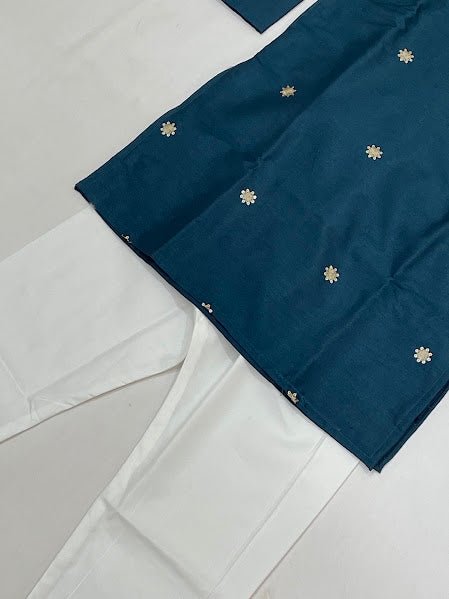 Teal Green Color Kurta With Pajama Set In Suncity