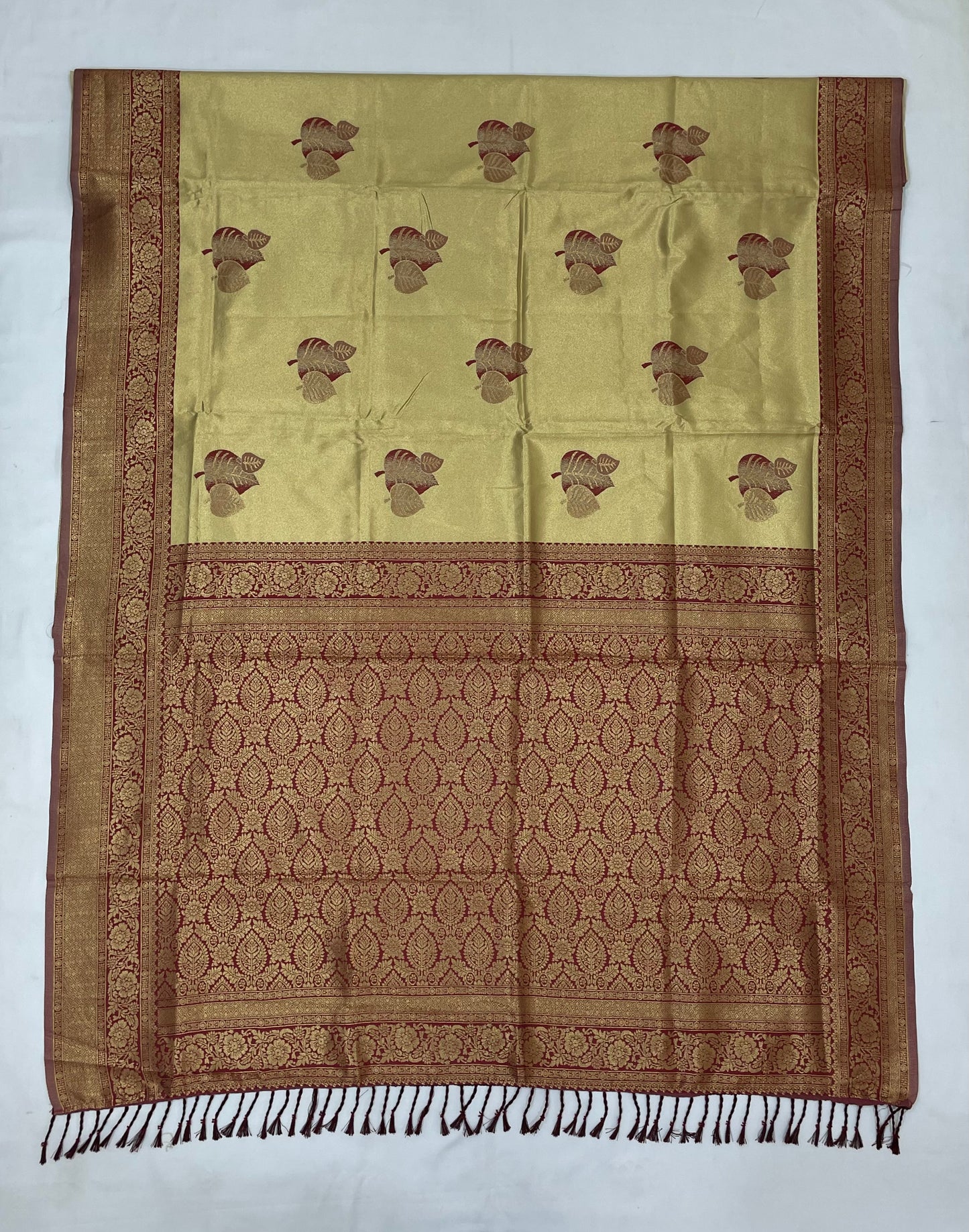 Gold Color Tissue Silk Saree With Designer Blouse In Mesa
