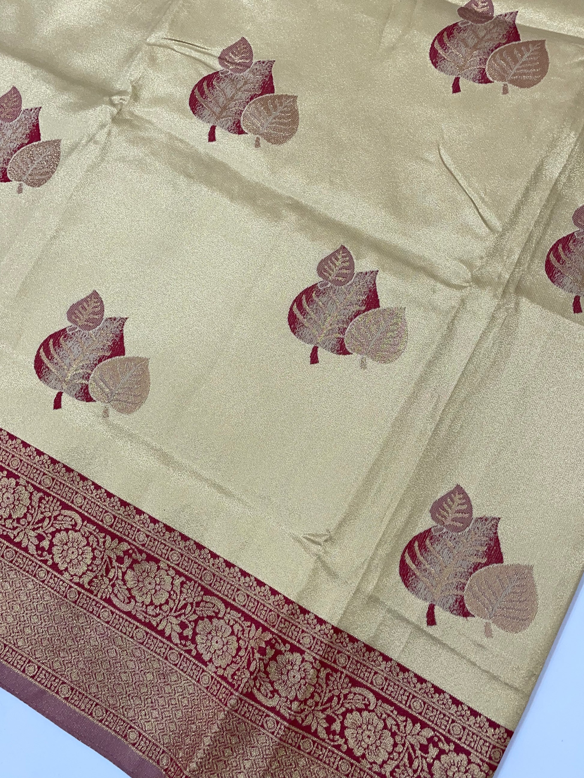 Gold Color Tissue Silk Saree With Designer Blouse In Chandler