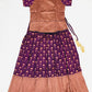 Delightful Purple Colored Design Work Silk Langa Sets For Girls