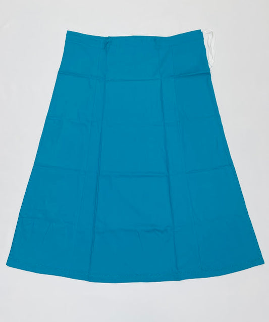 Alluring Light Blue Color With Thread Work Cotton Petticoat For Women