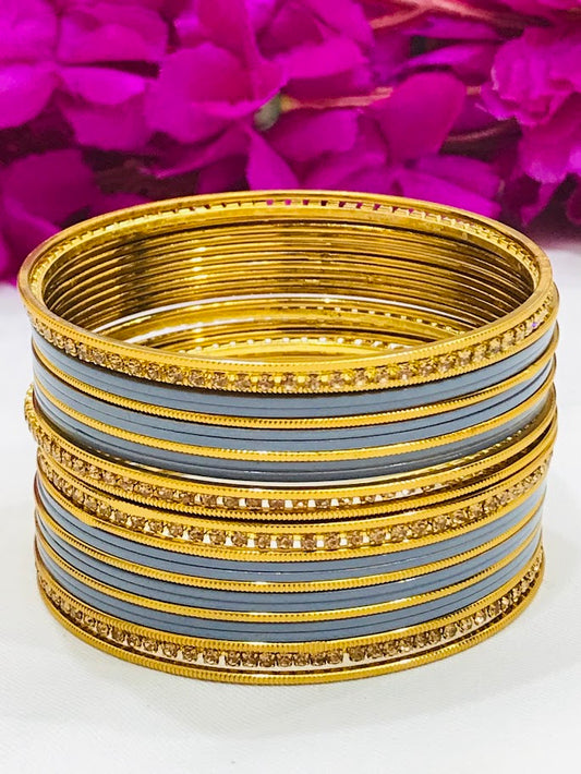 Alluring Gray Color Smooth Finishing Party Wear Metal Bangles