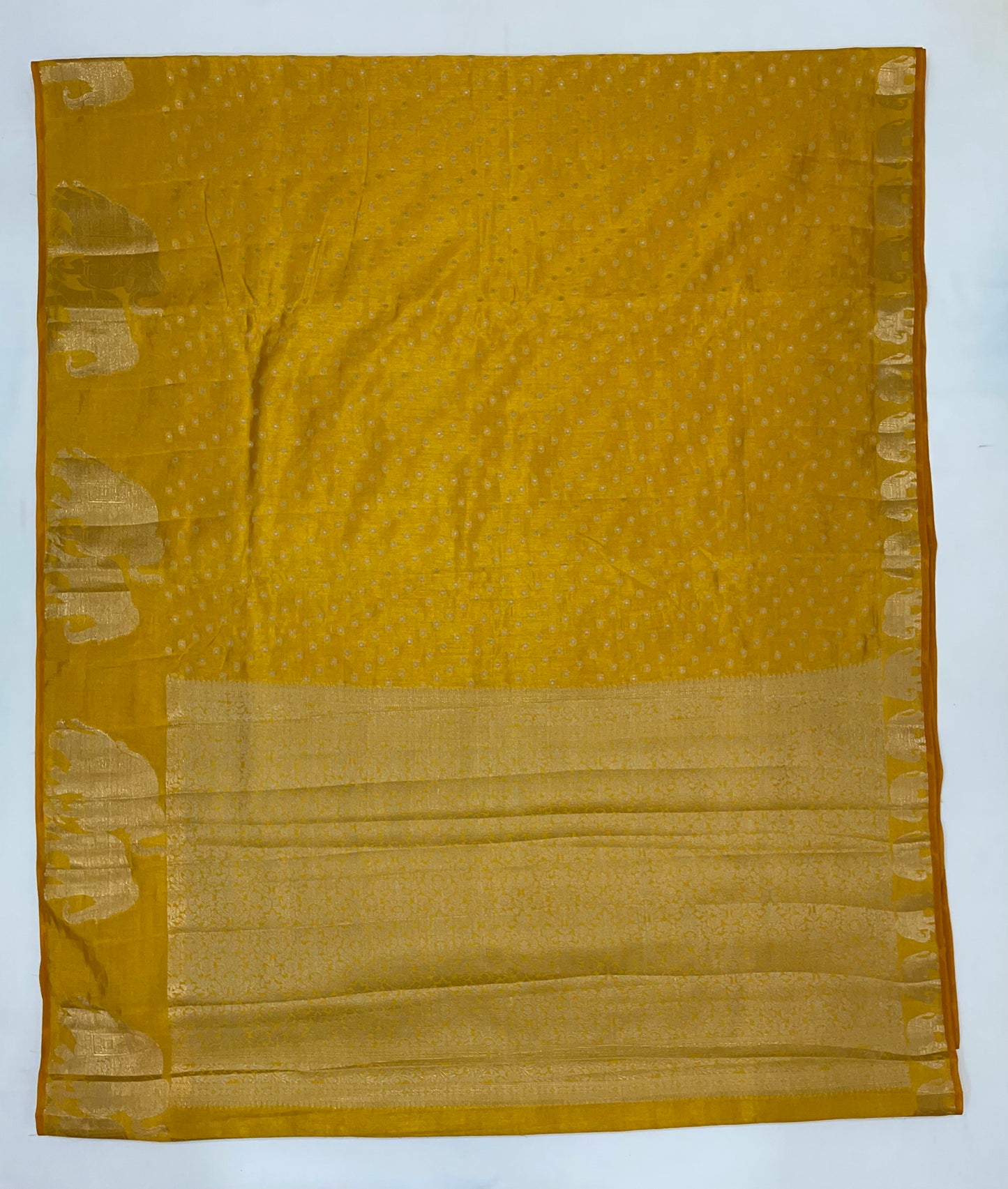 Yellow Color Silk Saree With Zari Work In Yuma