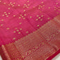 Pink Color Silk Saree With Zari Work In Yuma