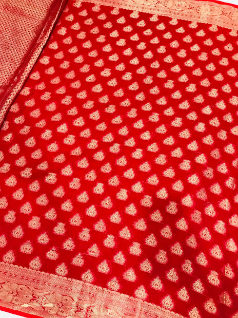 Lovely Red Color Designer Georgette Saree Near Me