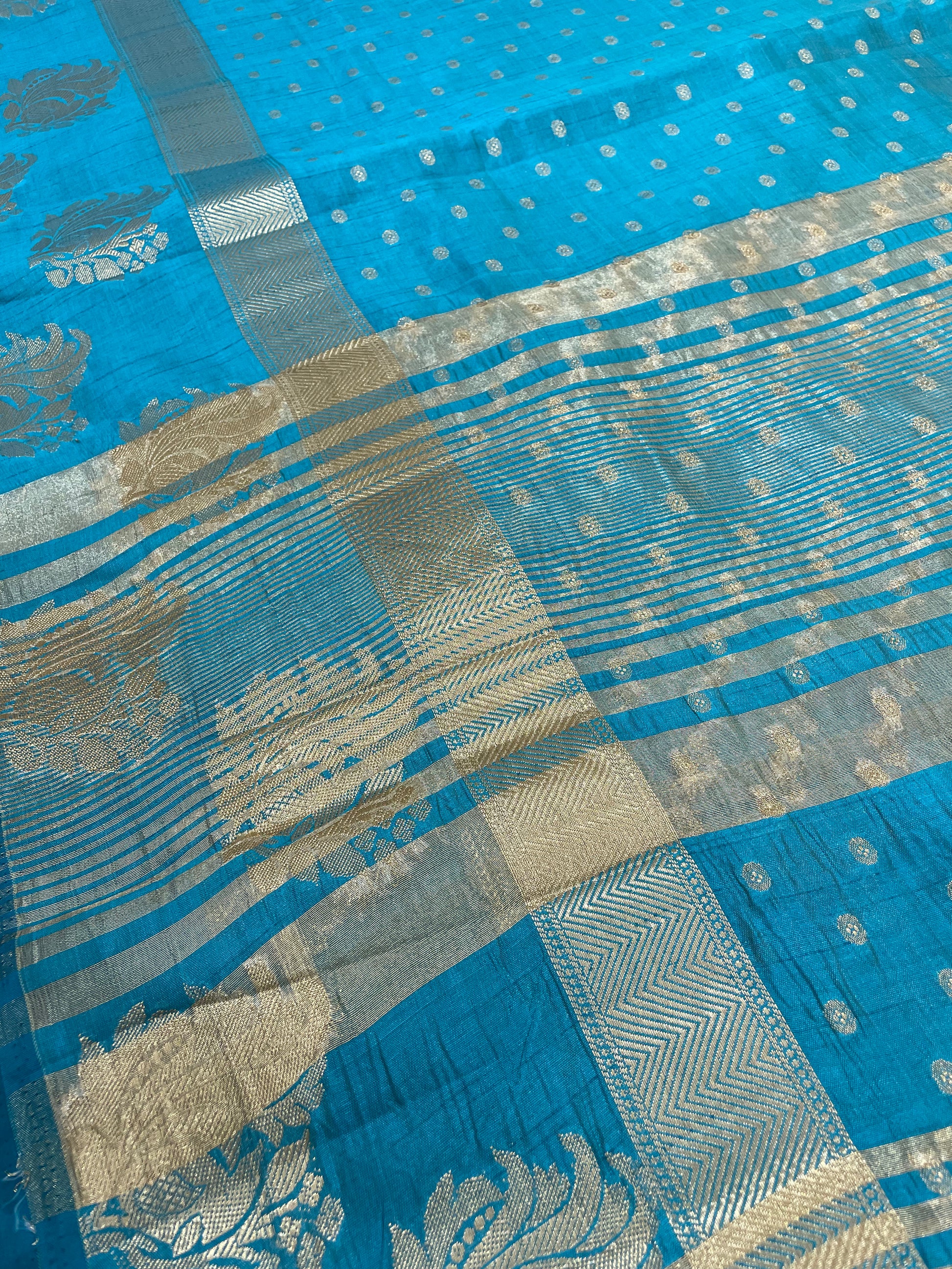 Charming Sky Blue Color Silk Saree In Suncity