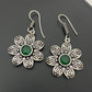 Appealing Green Stone Flower Design Oxidized Earrings For Women 