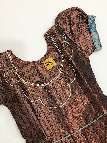 Elegant Maroon Color Art Silk Langa Set In Suncity