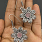 Attractive Light Pink Flower Design Oxidized Earrings For Women Near Me