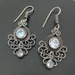 Beautiful Silver Plated Oxidized With White Color Stone Earrings