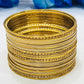 Gorgeous Gold Color Stone Design Smooth Finishing Metal Bangles For Women