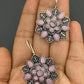 Alluring Purple Color Rounded Floral Designer Oxidized Earrings For women Near Me