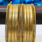 Gold Color Stone Design Smooth Finishing Metal Bangles In Williams