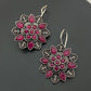 Appealing Pink Color Rounded Floral Designer Oxidized Earrings For Women In Peovia