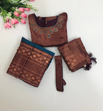 Pleasing Purple Color With Stone And Zari Work Choli Set In USA