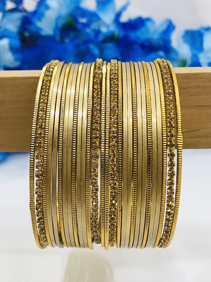 Stone Designed Metal Bangles In USA