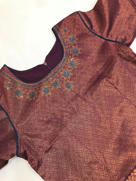 Purple Color With Stone And Zari Work Choli Set In Chandler