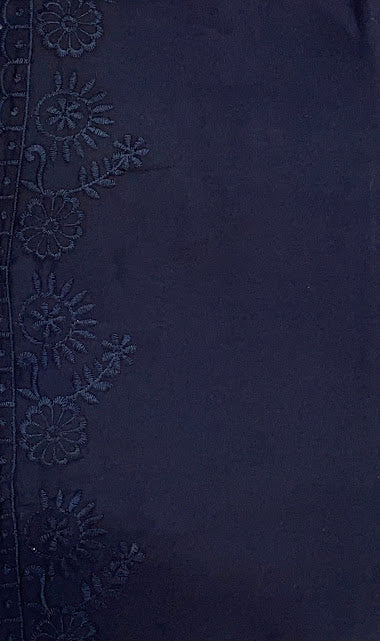 Stunning Dark Blue Color Cotton Embroidered Petticoat For Women