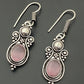 Gorgeous Light Pink Stone Beaded Round Shaped German Silver Plated Oxidized Earrings