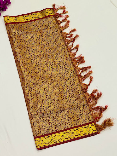 Attractive Maroon Color Silk Shawl (Ponnadai) For Guest Near Me