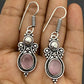  Light Pink Stone Beaded Round Shaped German Silver Plated Oxidized Earrings Near Me