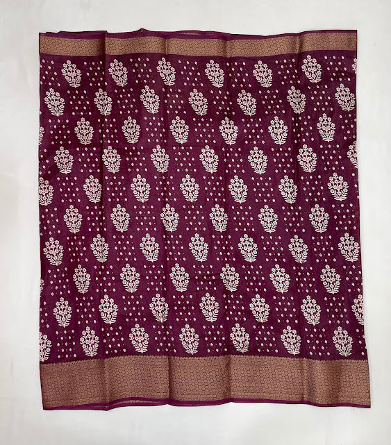 Alluring Maroon Color With Printed Work Chiffon Silk Saree In Mesa