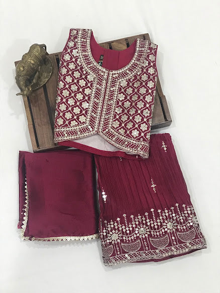 Prettiest Maroon Colored Embroidery Sequins Work Lehenga Choli Near Me