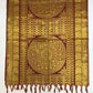 Maroon Color Silk Shawl With Golden Zari Work (Ponnadai) In USA