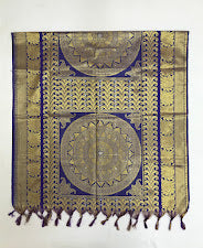 Violet Color Silk Shawl With Golden Zari Work (Ponnadai) For Guest In USA
