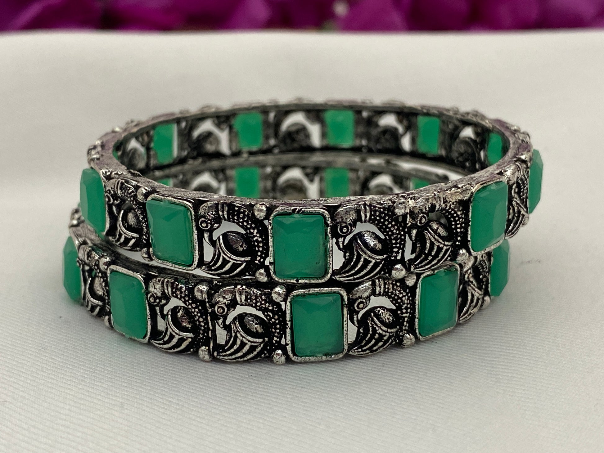 Green Color Oxidized Bangle In USA