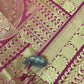Red Color Art Silk With Gloden Zari Work Shawl (Ponnadai) For Guest In Mesa