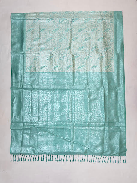 Charming Sky Blue Color Tissue Silk Saree In USA