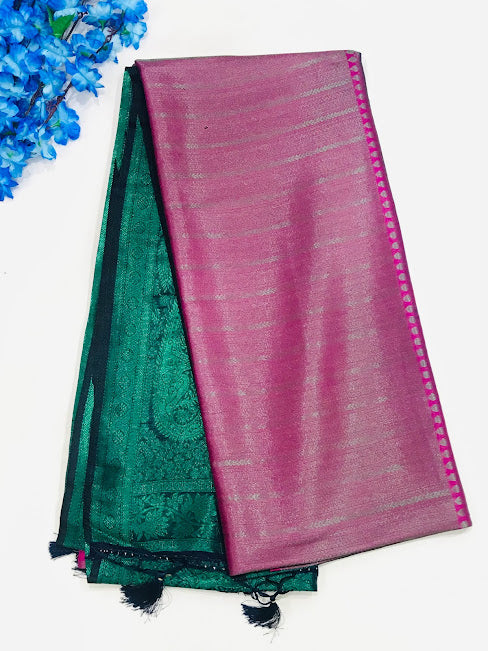 Wonderful Pink Color Designer Georgette Saree With Contrast Rich Pallu