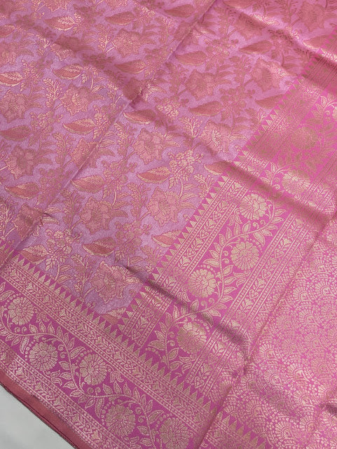 Beautiful Pink Color Art Silk Saree In Yuma
