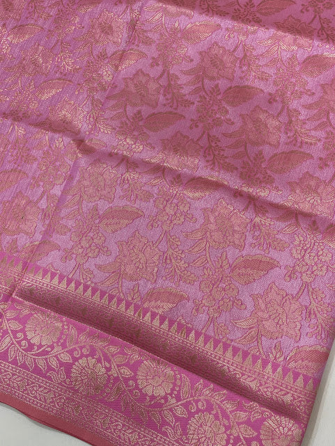 Beautiful Pink Color Art Silk Saree In Chandler
