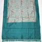 Lovely Navy Blue Colored  Soft Silk Saree With Floral Design In USA