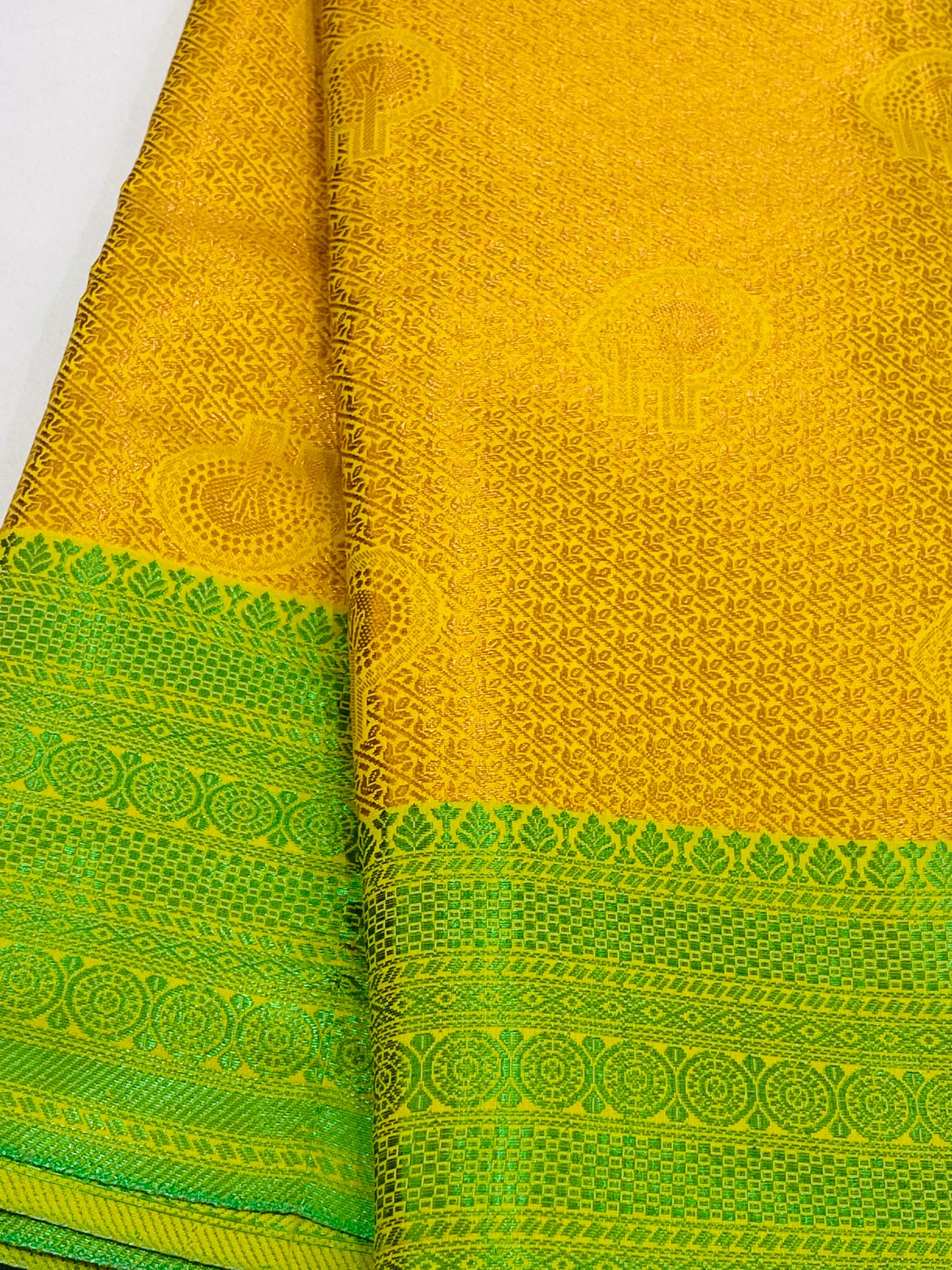 Traditional Art Silk Saree With Green Contrast Border In Holbrook