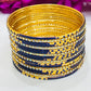  Blue Color Stone Designed Metal Bangles In Tempe