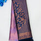 Charming Lavender Colored Floral Designed Soft Silk Saree For Women